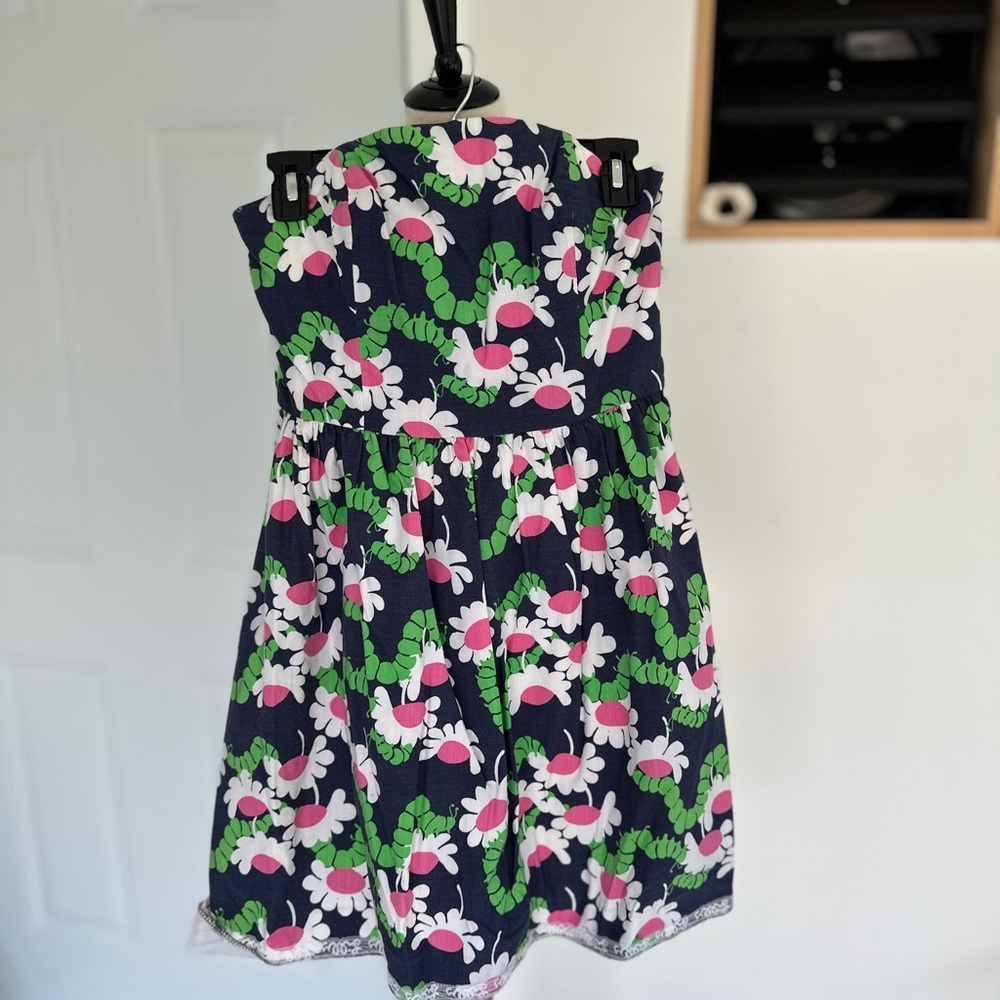 Lilly Pulitzer Blue and Pink Strapless Sundress